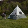 7-Person 1-Room Teepee Tent;  with Vented Rear Window;  Green